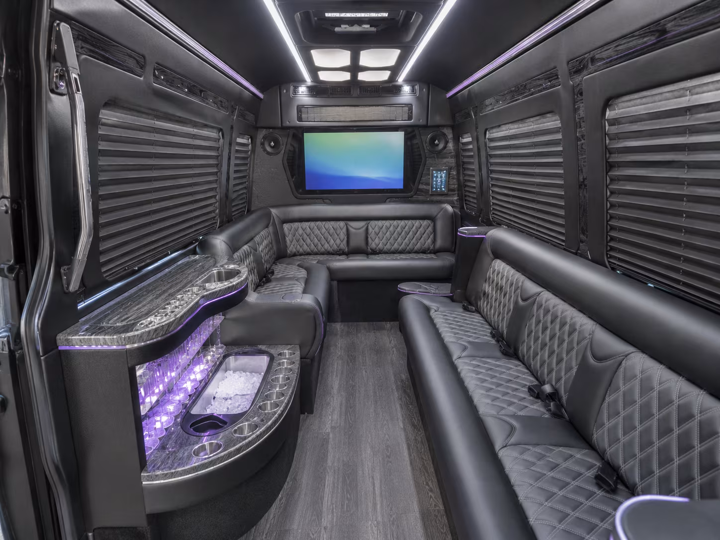 corvallis 50 passenger party bus inside